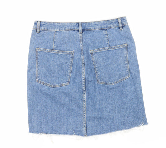 H&M Womens Blue  Denim A-Line Skirt Size 12