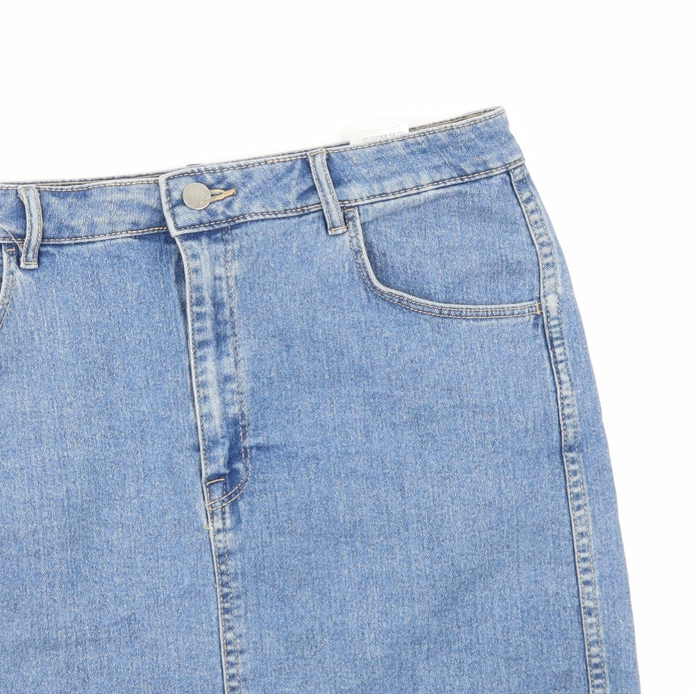 H&M Womens Blue  Denim A-Line Skirt Size 12