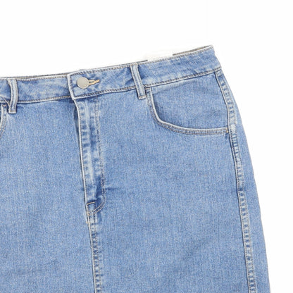 H&M Womens Blue  Denim A-Line Skirt Size 12