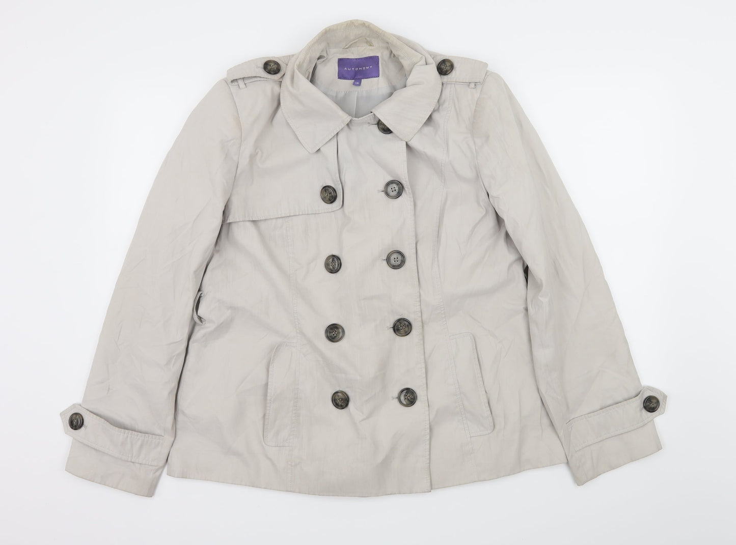 Autonomy Womens Grey   Pea Coat Coat Size 16