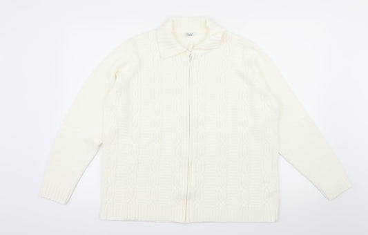 Berkertex Womens Ivory  Knit Cardigan Jumper Size 18
