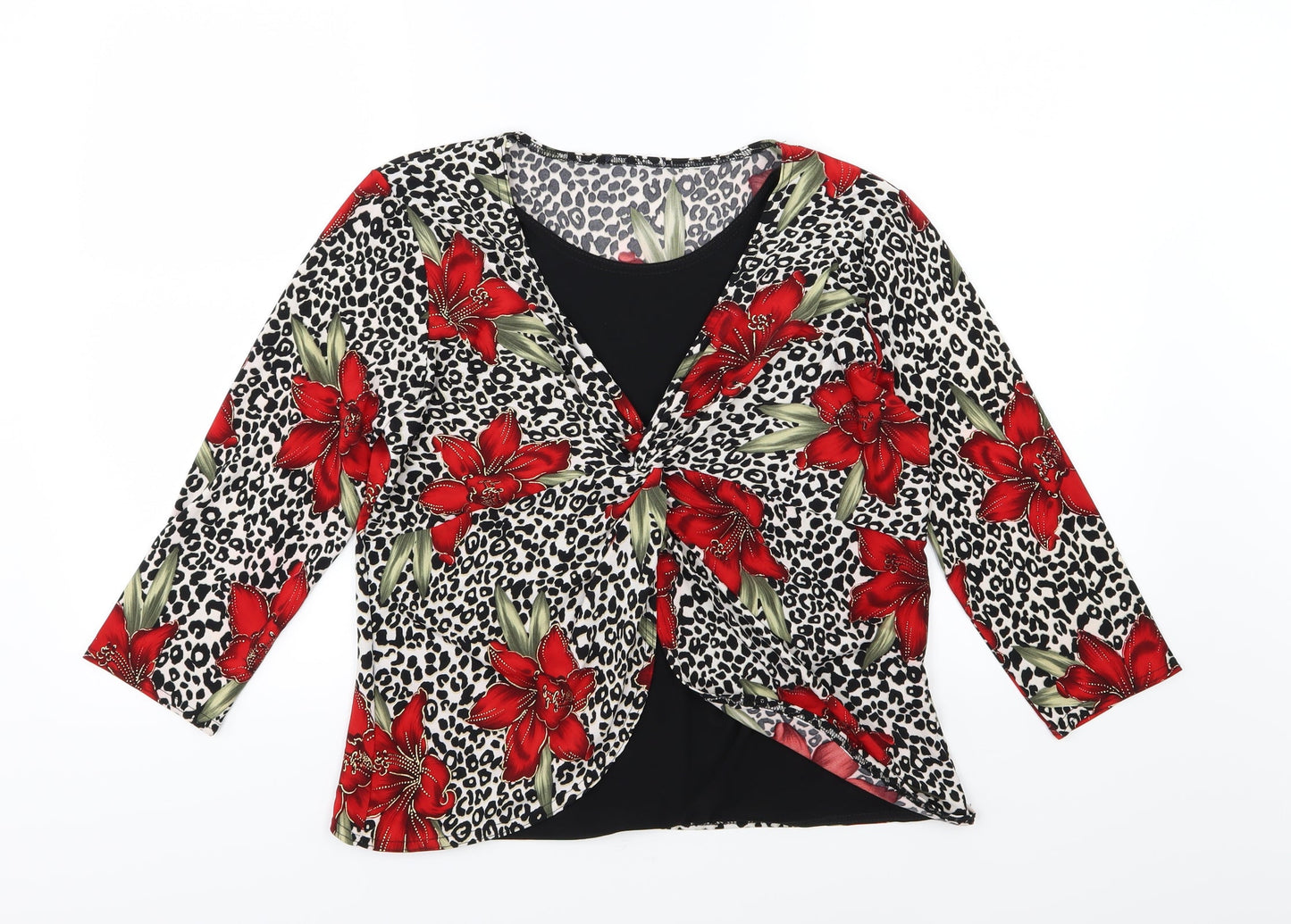 Preqworn Womens Multicoloured Animal Print  Basic Blouse Size M  - Floral