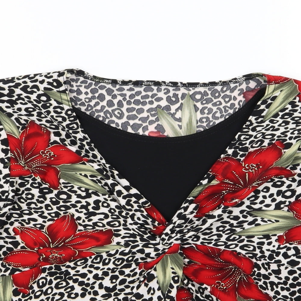 Preqworn Womens Multicoloured Animal Print  Basic Blouse Size M  - Floral