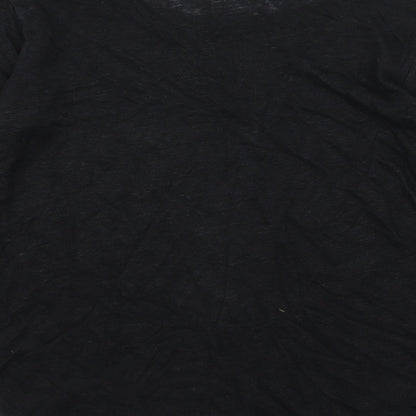 Zara Womens Black Floral Knit Pullover Jumper Size S