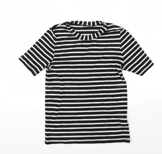 Oasis Womens Black Striped Knit Pullover Jumper Size M