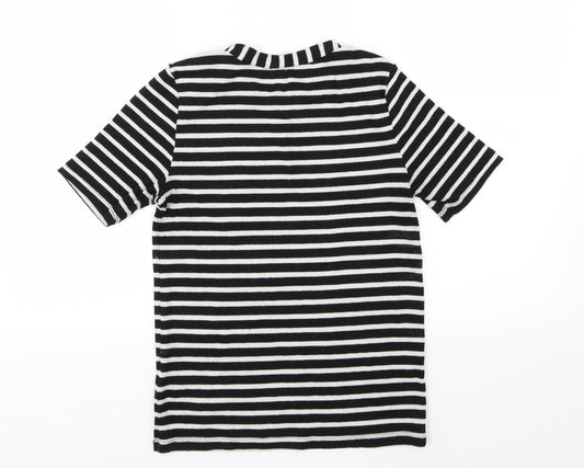 Oasis Womens Black Striped Knit Pullover Jumper Size M