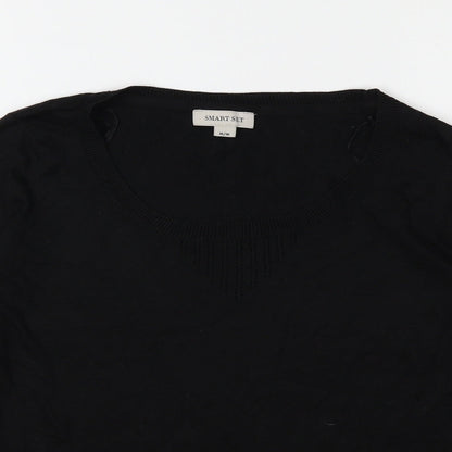 Smart Set Womens Black  Knit Pullover Jumper Size M
