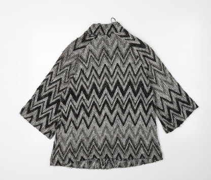 Roman Womens Grey Check  Cardigan Jumper Size S