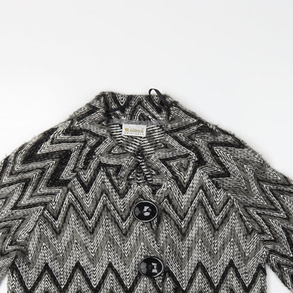 Roman Womens Grey Check  Cardigan Jumper Size S