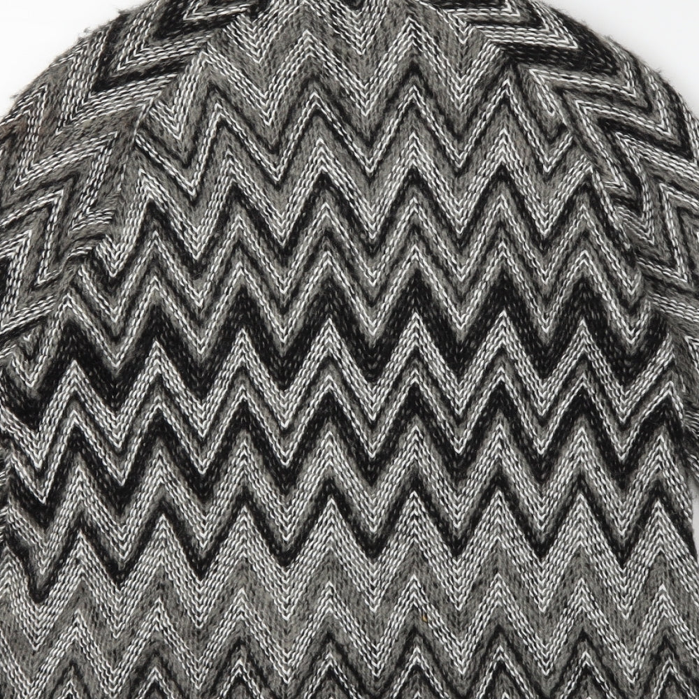 Roman Womens Grey Check  Cardigan Jumper Size S