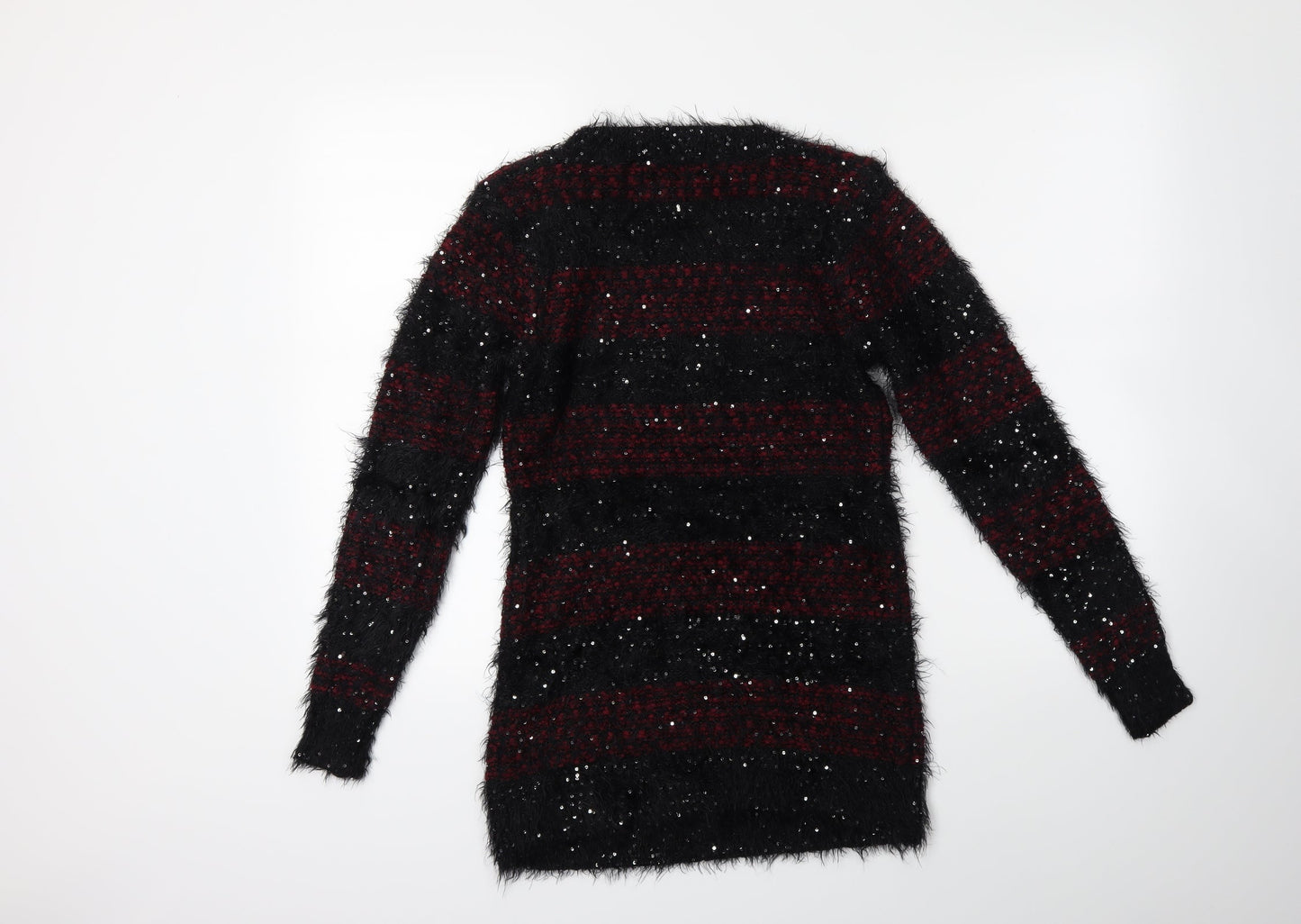 Katsumi Womens Black Striped Knit Pullover Jumper Size S