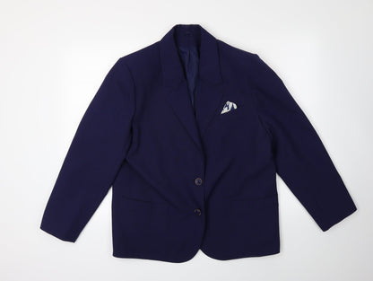 Womens UK Size 14 Preworn Regular Blue Suit Jacket