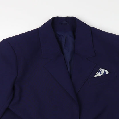 Womens UK Size 14 Preworn Regular Blue Suit Jacket