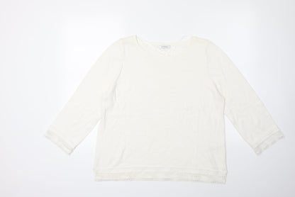 Marks and Spencer Womens White   Pullover Jumper Size 16