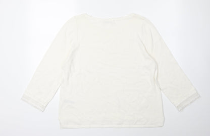 Marks and Spencer Womens White   Pullover Jumper Size 16