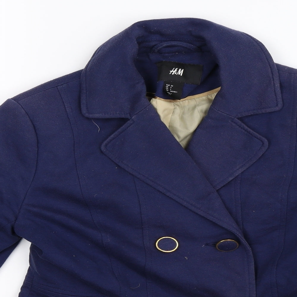 H&M Womens Blue   Jacket Blazer Size 6