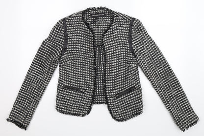 Warehouse Womens Grey Check  Jacket Blazer Size 8