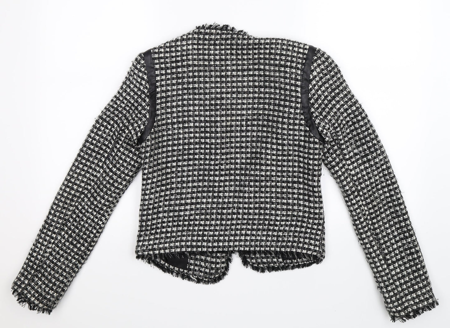 Warehouse Womens Grey Check  Jacket Blazer Size 8