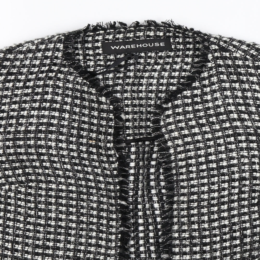 Warehouse Womens Grey Check  Jacket Blazer Size 8