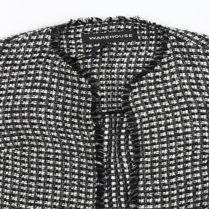 Warehouse Womens Grey Check  Jacket Blazer Size 8