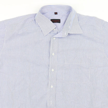 Mens UK Collar Size 42 Preworn Smart Blue  Dress Shirt