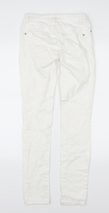 Miss Selfridge Womens White  Denim Skinny Jeans Size 8 L30 in