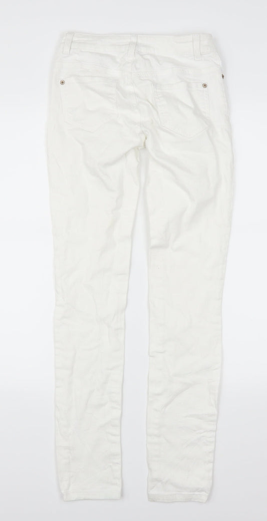Miss Selfridge Womens White  Denim Skinny Jeans Size 8 L30 in