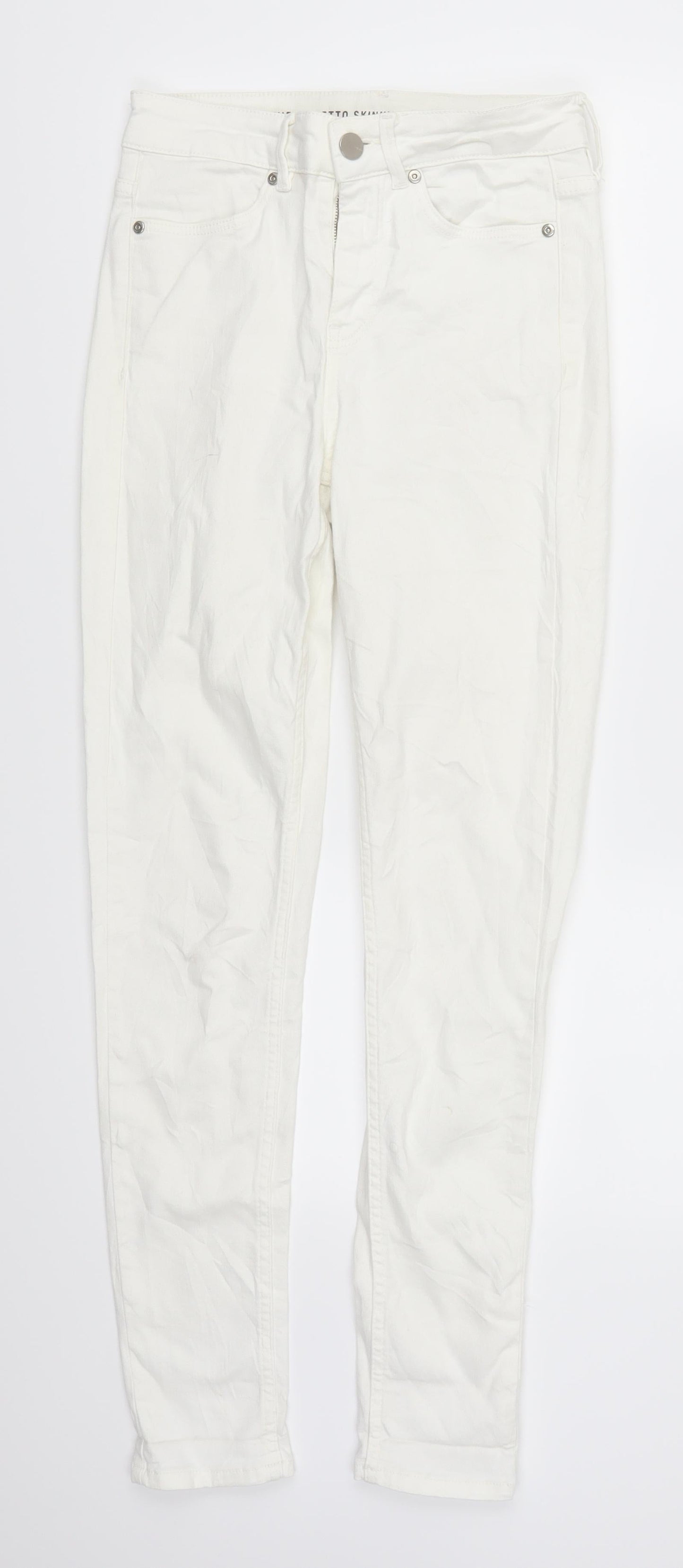 Oasis Womens White  Denim Skinny Jeans Size 8 L28 in