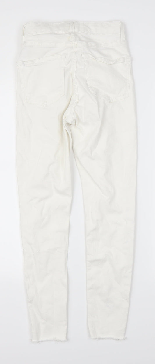 Topshop Womens White  Denim Skinny Jeans Size 25 L25 in