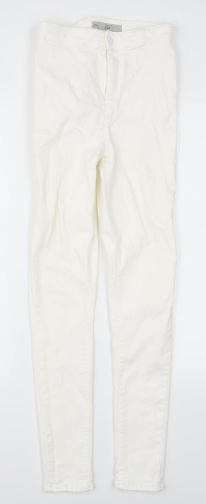 Topshop Womens White  Denim Skinny Jeans Size 28 L29 in