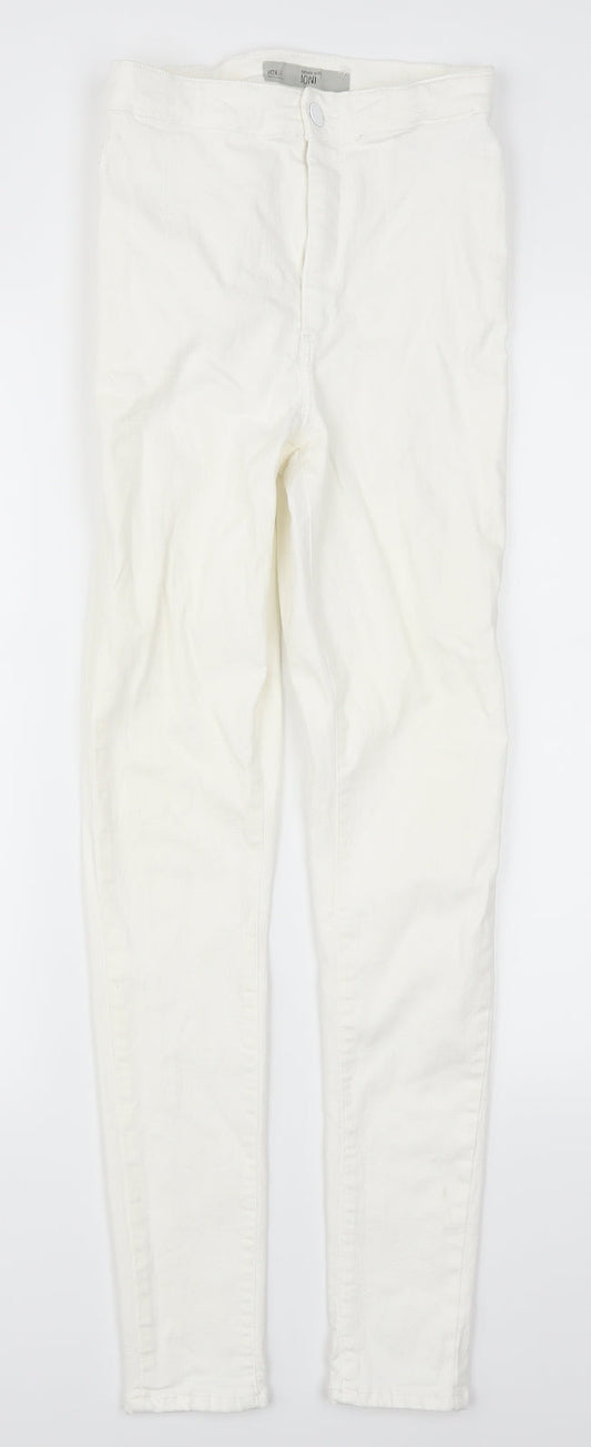 Topshop Womens White  Denim Skinny Jeans Size 28 L29 in