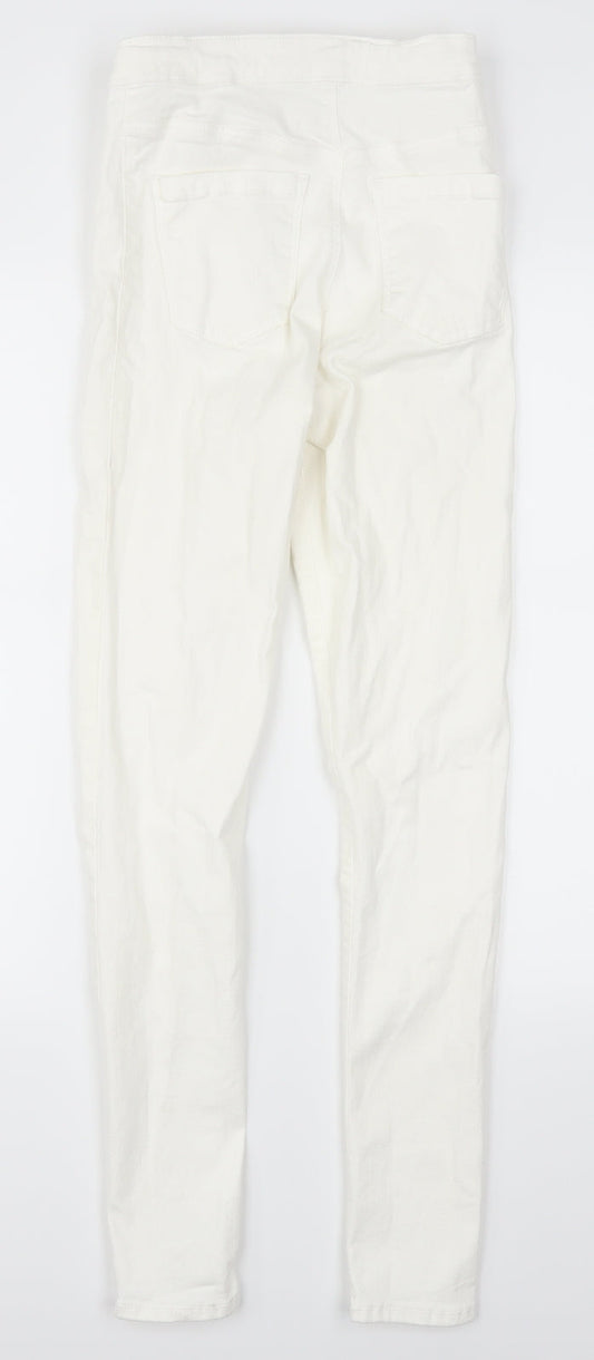 Topshop Womens White  Denim Skinny Jeans Size 28 L29 in