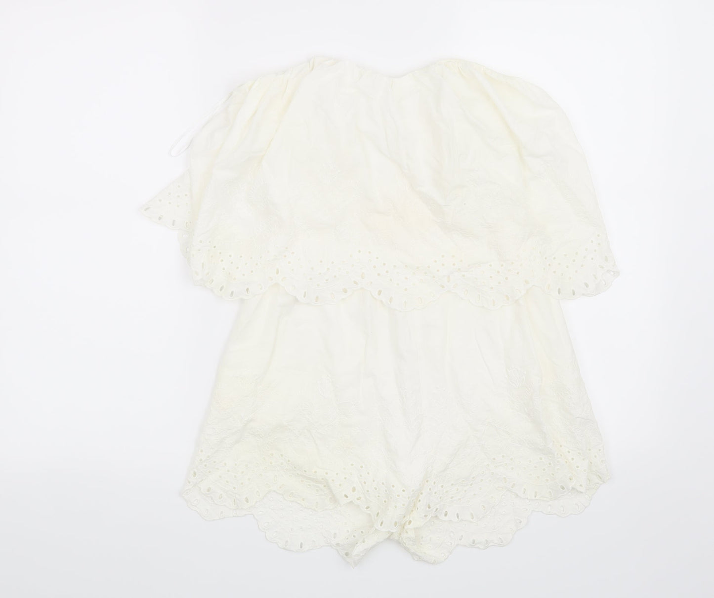 H&M Womens White   Playsuit One-Piece Size 8