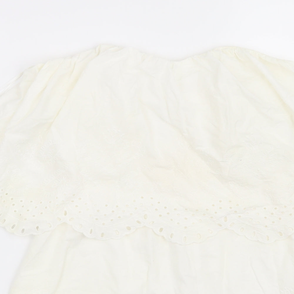 H&M Womens White   Playsuit One-Piece Size 8