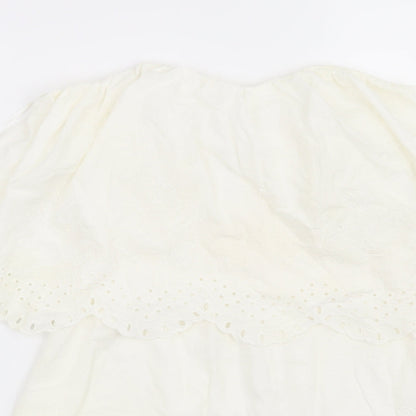 H&M Womens White   Playsuit One-Piece Size 8