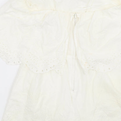 H&M Womens White   Playsuit One-Piece Size 8