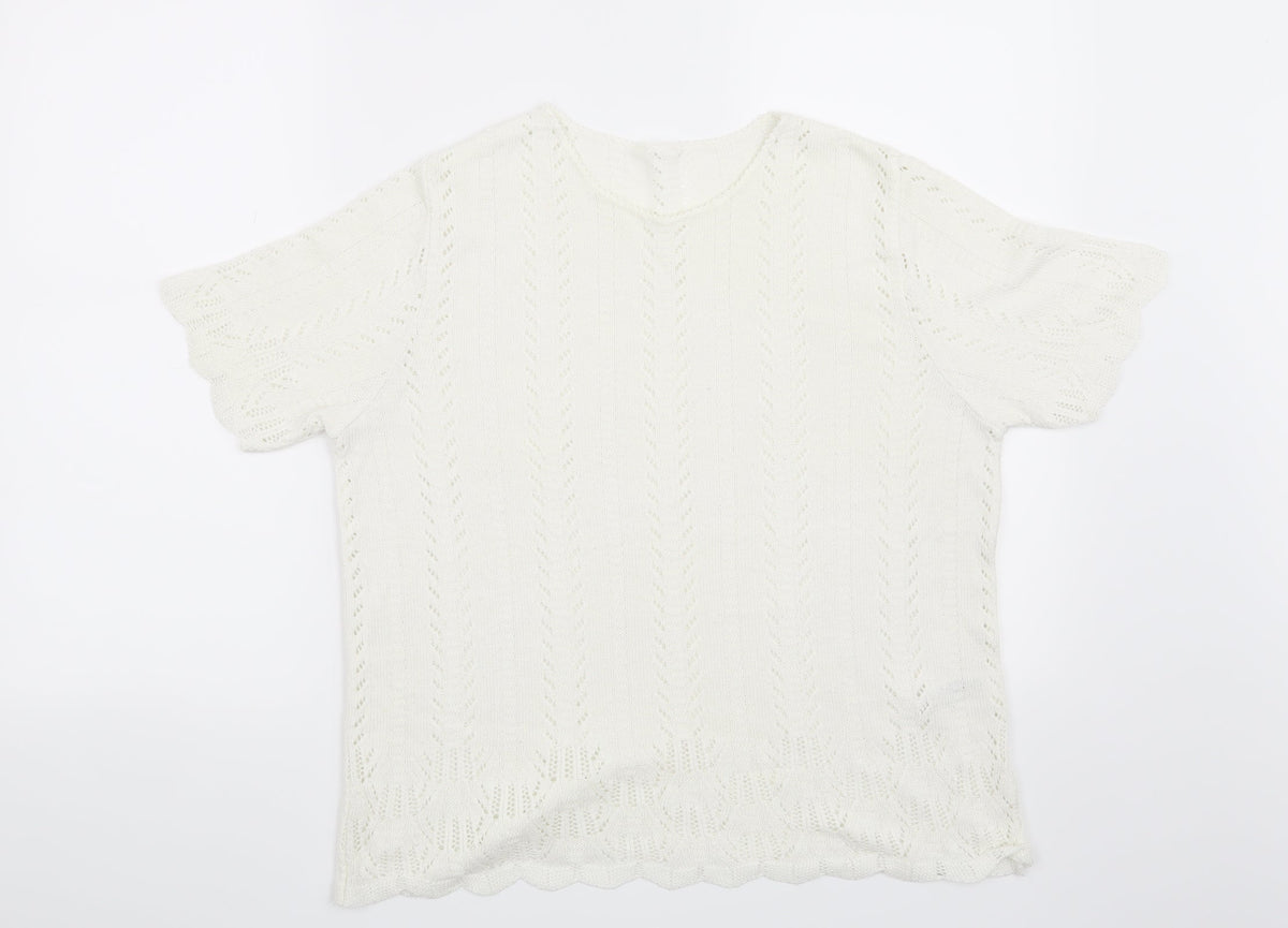 Marks and Spencer Womens White   Pullover Jumper Size 16