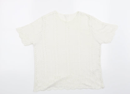Marks and Spencer Womens White   Pullover Jumper Size 16