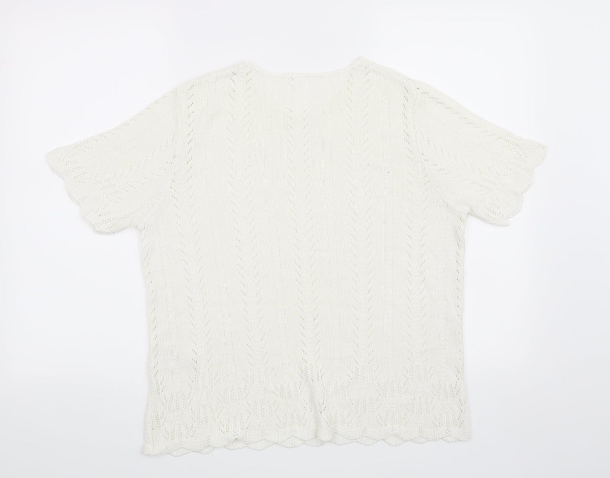 Marks and Spencer Womens White   Pullover Jumper Size 16