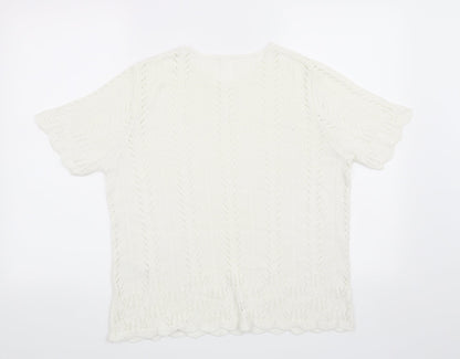 Marks and Spencer Womens White   Pullover Jumper Size 16