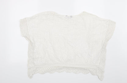 Womens UK Size M New Look White Basic Blouse