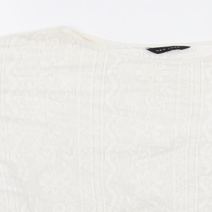 Womens UK Size M New Look White Basic Blouse