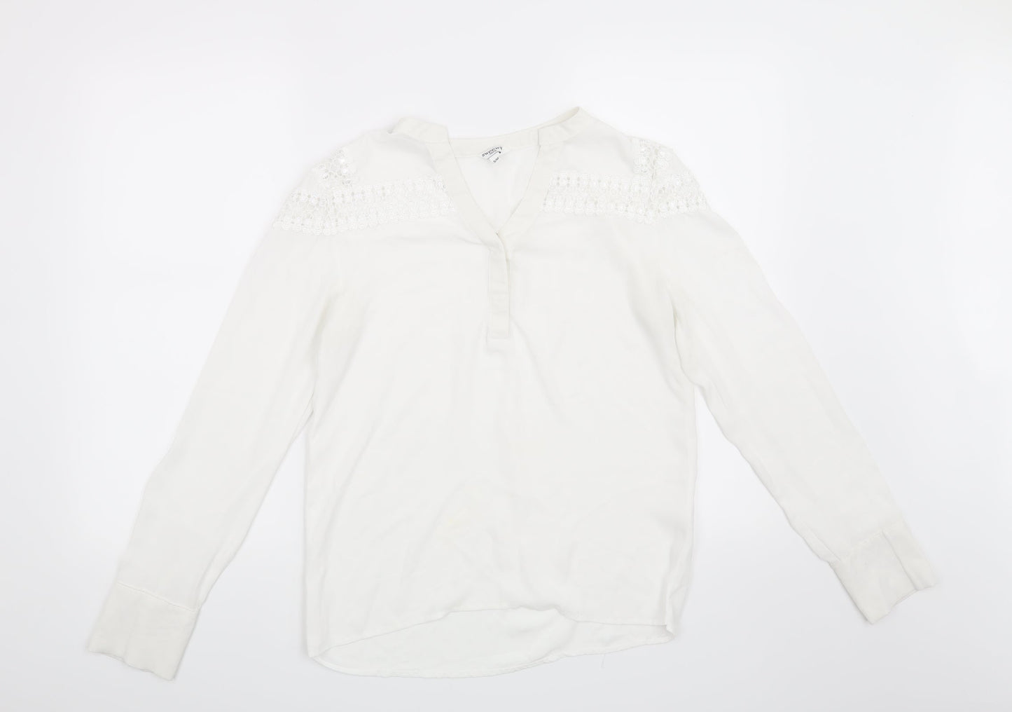 Womens UK Size S Preworn White Basic Blouse