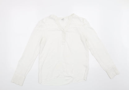 Womens UK Size S Preworn White Basic Blouse