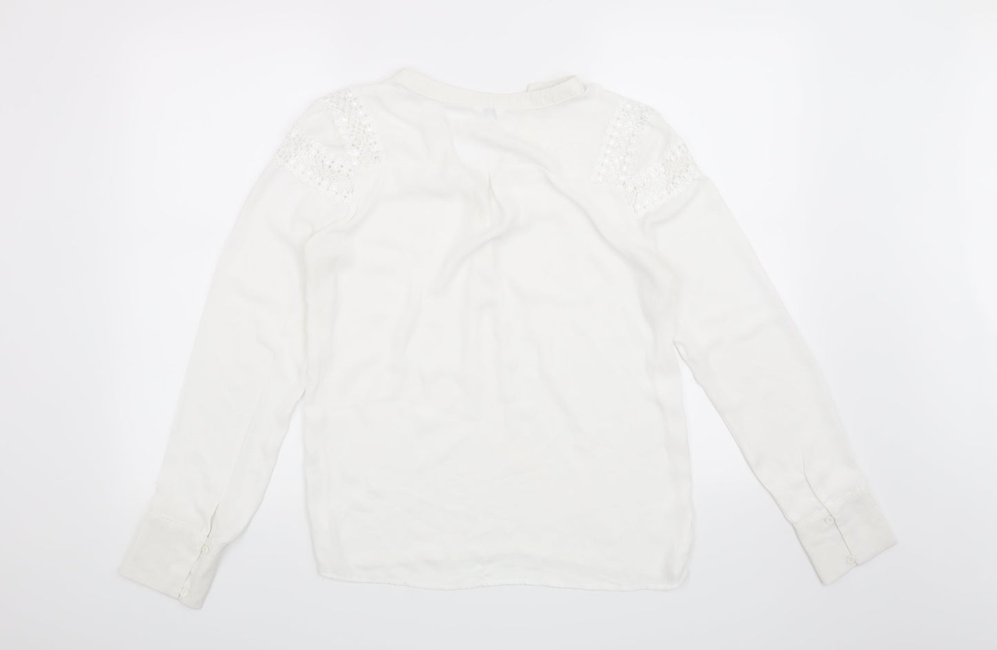 Womens UK Size S Preworn White Basic Blouse