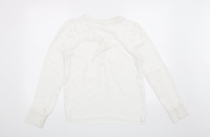 Womens UK Size S Preworn White Basic Blouse