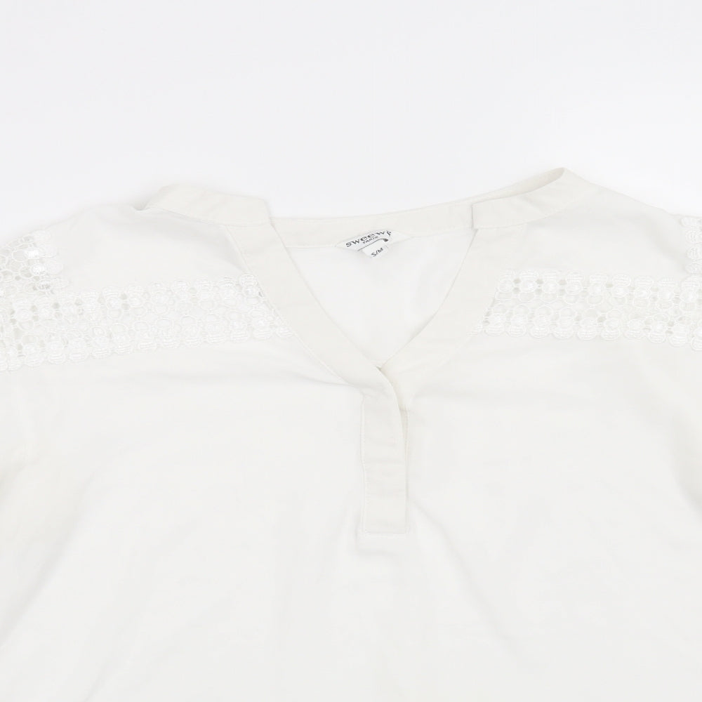 Womens UK Size S Preworn White Basic Blouse