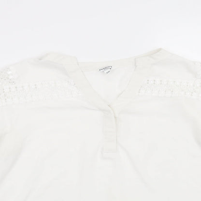 Womens UK Size S Preworn White Basic Blouse