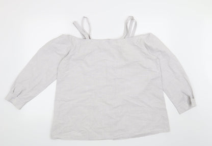 Womens UK Size 18 Simply Be Grey Basic Blouse