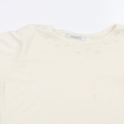 BHS Womens Beige Floral  Pullover Jumper Size 12